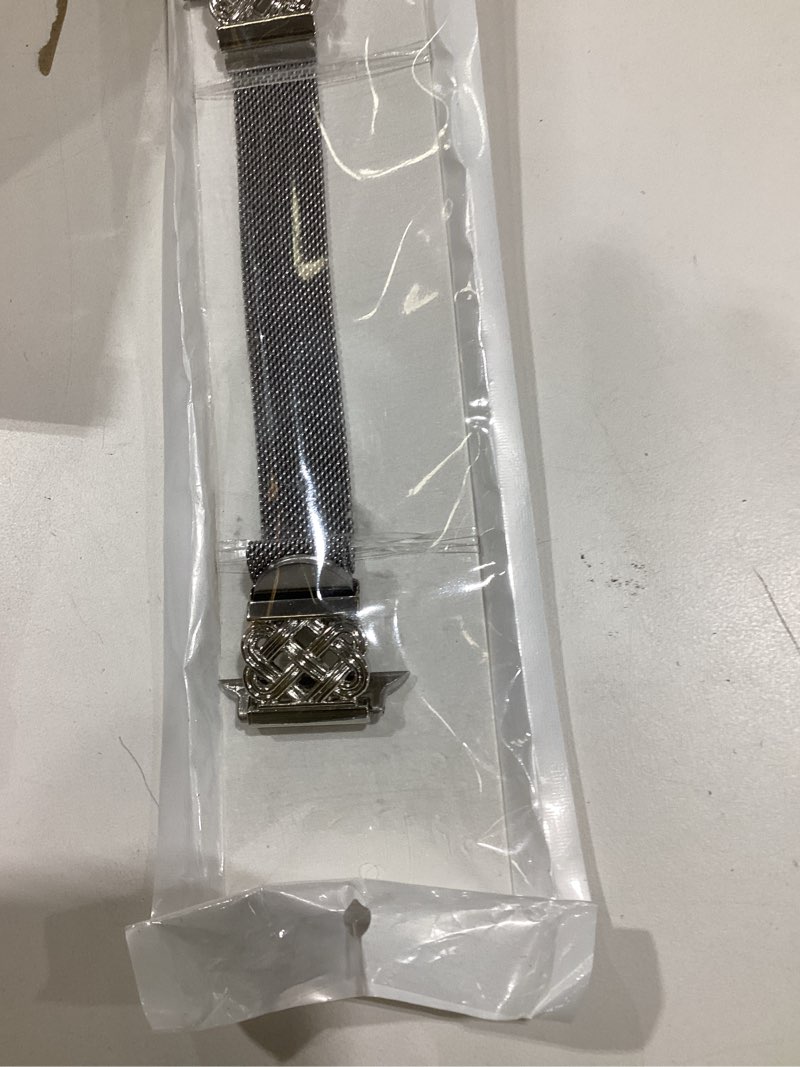 Condition photo showing Good Condition for Stainless Steel Magnetic Loop Compatible with Apple Watch Band 41/40/38/49/46/45/44/42mm Women Mesh Celtic Knot Dressy Strap for iWatch Series 11/10/9/8/7/6/5/4/3/2/1/Ultra(1/2/3)/SE(1/2/3) Silver 38/40/41/42mm(Series 11/10): 5.3"-7.8"