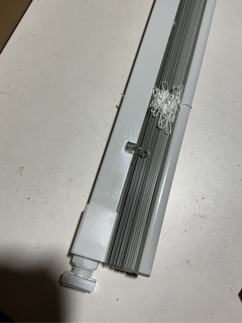 Condition photo showing Good Condition for lazblinds no tools-no drill 1" aluminum mini blinds, cordless blinds for indoor windows, light filtering horizontal blinds and shades for window size 34'' w x 48'' h, white no drill-white 34'' w x 48'' h
