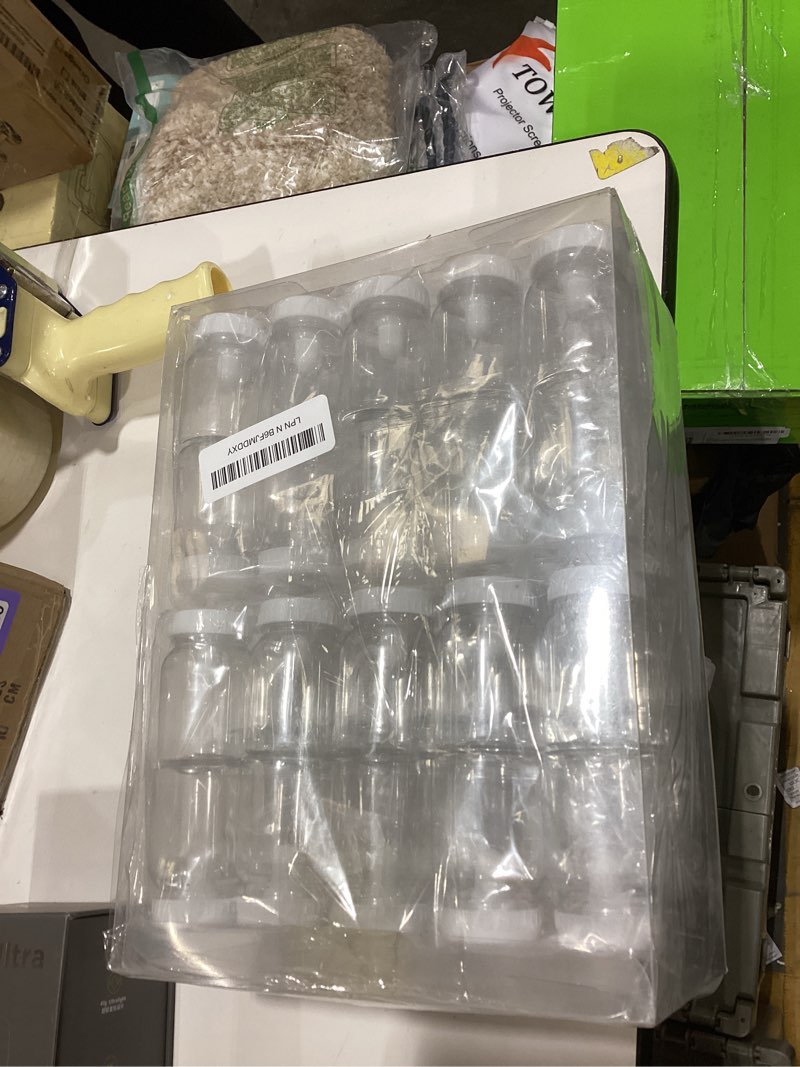 Condition photo showing New/Like New for 62 Pcs 3.5 Inch Baby Mini Milk Bottle Baby Shower Favor with 500 Adhesive Thank You for Showering Stickers, Small Plastic Candy Bottle DIY Gift for Boy Girl Newborn Baptism Party Decor (White)