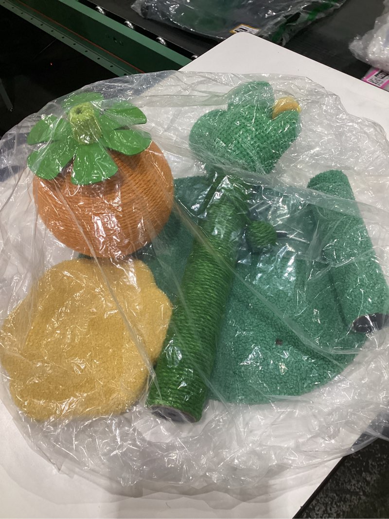 Condition photo showing Good Condition for Sisal Cat Scratcher for Indoor Cat Kitten Sugar Ball Scratching Post with Hanging Ball,Solid Wooden 2 Level Track,Interactive Toy Orange Cat Scratching Post, SIMILAR TO STOCK PHOTOS