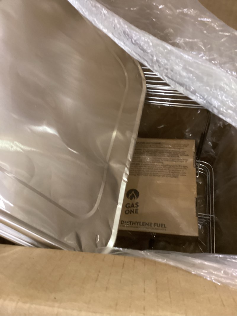 Condition photo showing Good Condition for Alpha Living 6 Pack - Disposable Chafing Dish Buffet Set, Half Size Pans, Welded Body Food Warmers for Parties, Fuel Cans Complete Set, Warming Trays Complete Kit (with Racks)