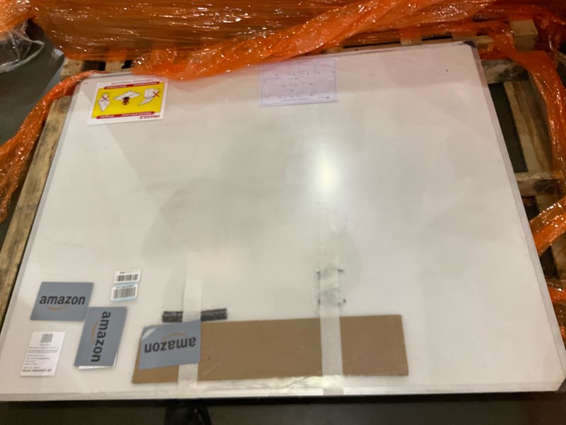 Condition photo showing As Is for VIZ-PRO Large Cork Bulletin Board, 60 X 48 Inches, Wall-Mounted Corkboard with Silver Aluminium Frame for School, Office, and Home 5' X 4'