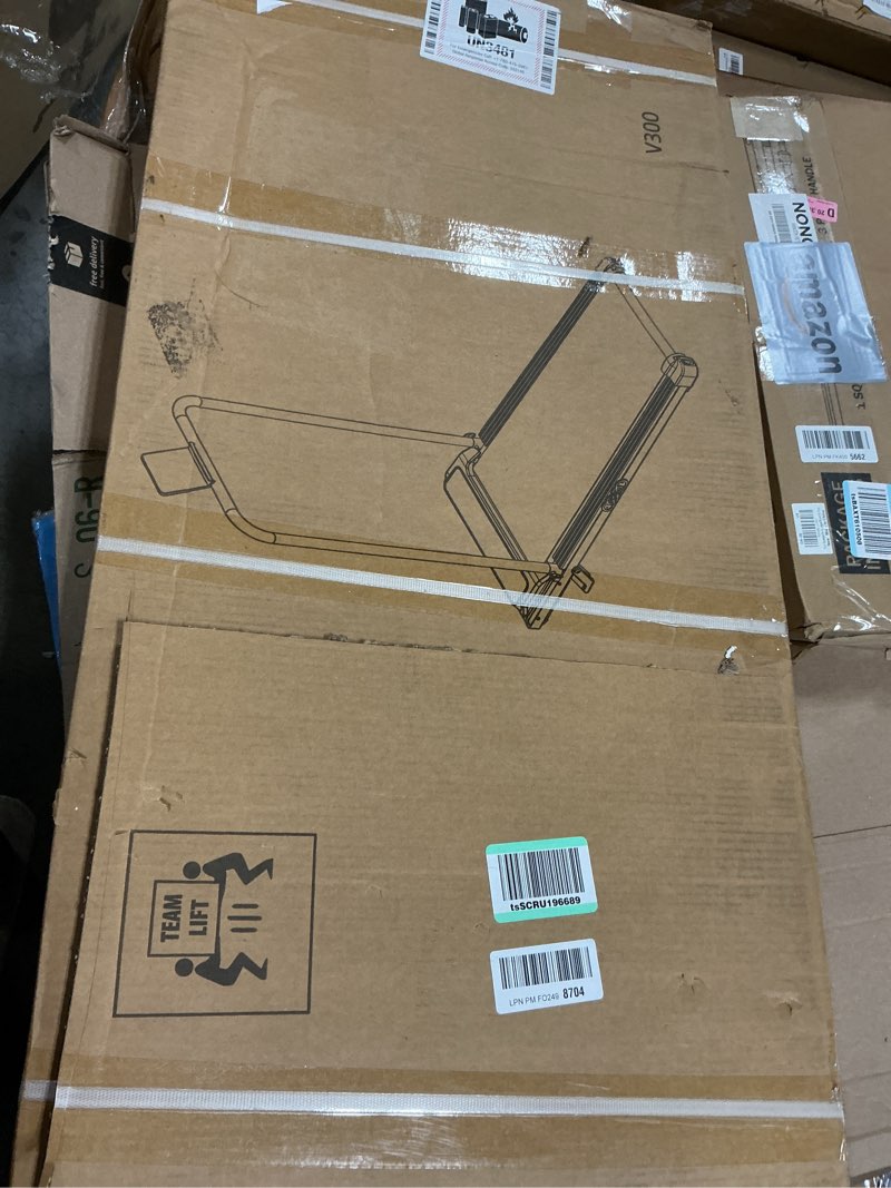 Condition photo showing As Is for Walking Pad with Handle Bar and Incline, 3.0HP Electric Portable Small Treadmills with Incline for Home Small Spaces, 0.6-7.6MPH Compact Walking Pads Treadmill with Handles, 350LBS