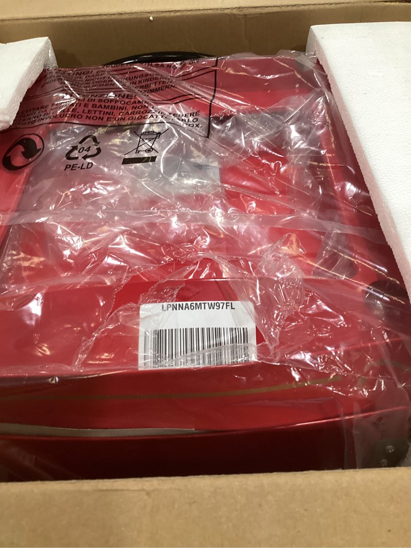 Condition photo showing As Is for nostalgia popcorn maker machine - professional cart with 2.5 oz kettle makes up to 10 cups - vintage popcorn machine movie theater style - red red 2.5 oz vintage classic