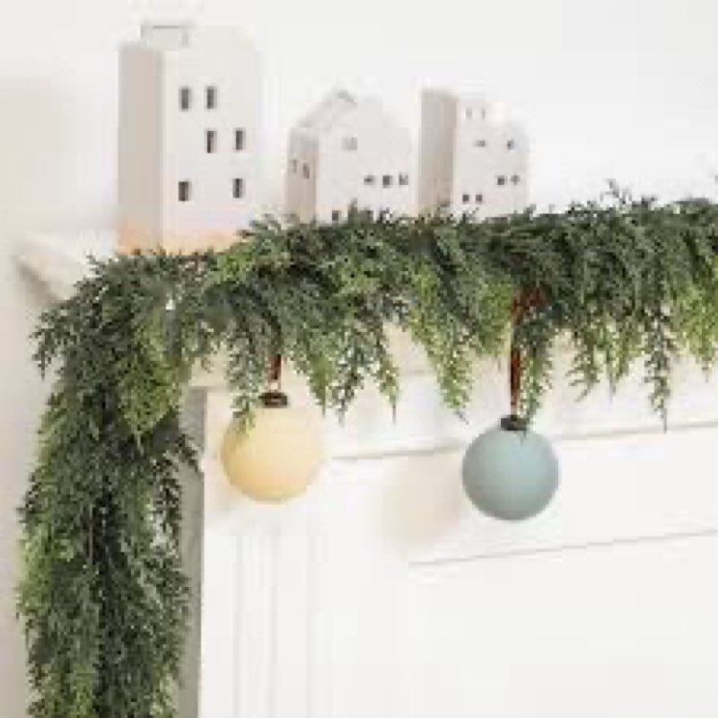 Jutom 1 PCS Christmas Cedar Garland - 6 ft Classic Green Realistic Soft Artificial Faux Cedar Pine G