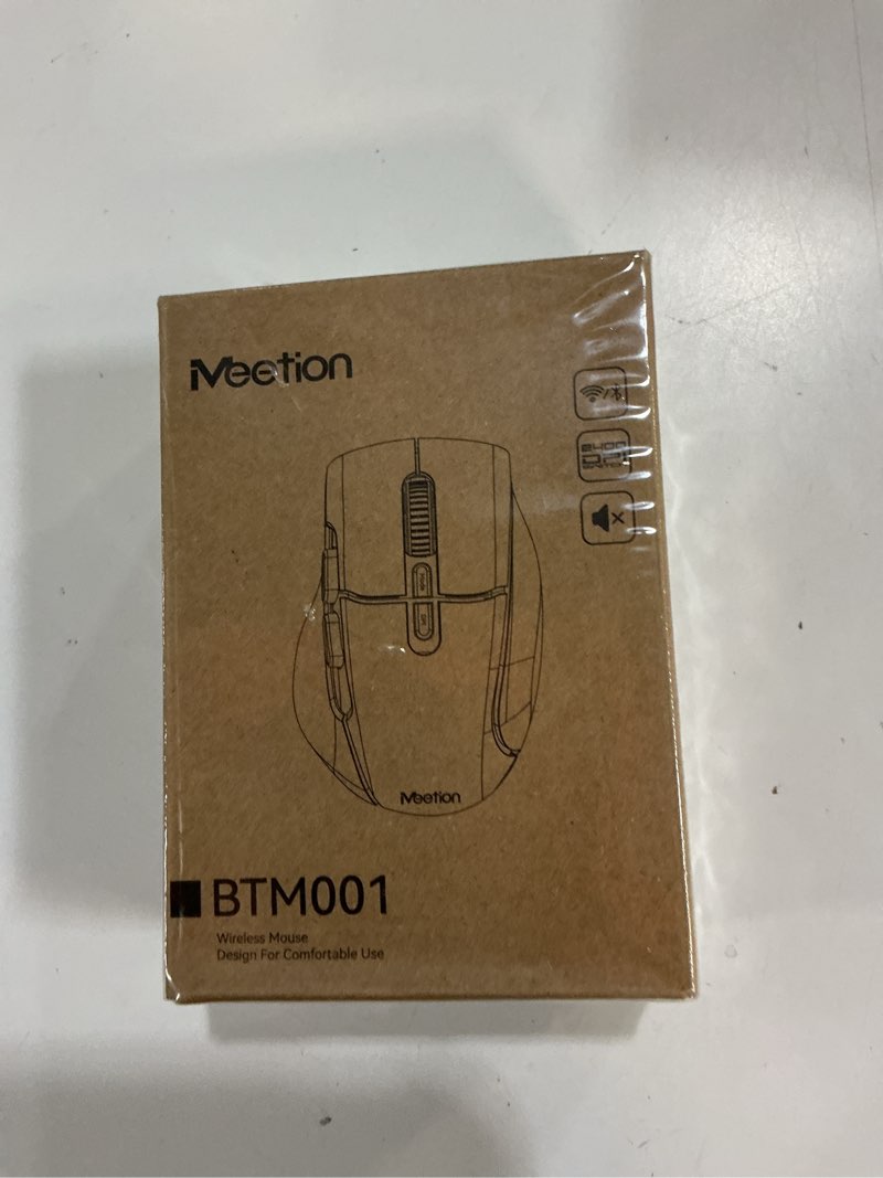 Condition photo showing New/Like New for meetion wireless mouse for laptop, usb and bluetooth connectivity, 4 adjustable dpi, rechargeable, ergonomic mouse for laptops, ipad, compatible with windows, macos, android, ios, purple white purple white bt&usb