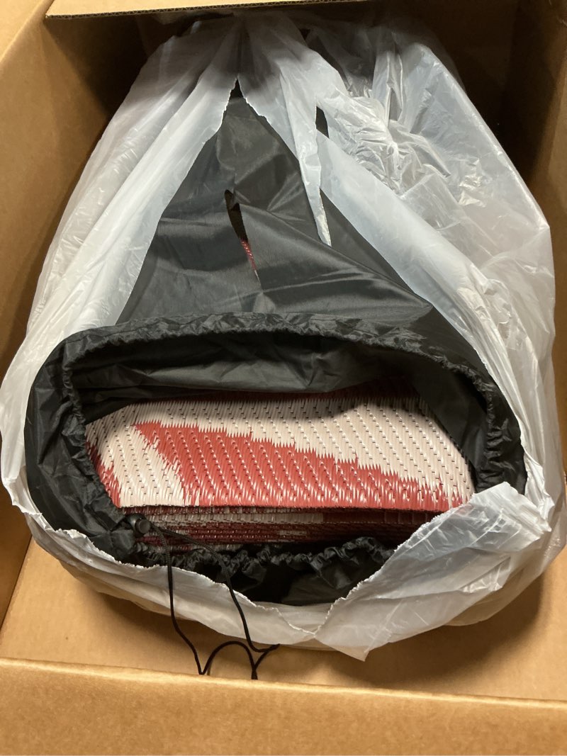 Condition photo showing Good Condition for genimo outdoor rug 10' x 14' waterproof for patios clearance, reversible plastic straw camping carpet, large area rugs mats for rv, picnic, backyard, deck, balcony, porch, beach, brick&red brick & red | waterproof 10' x 14' (rectangular)