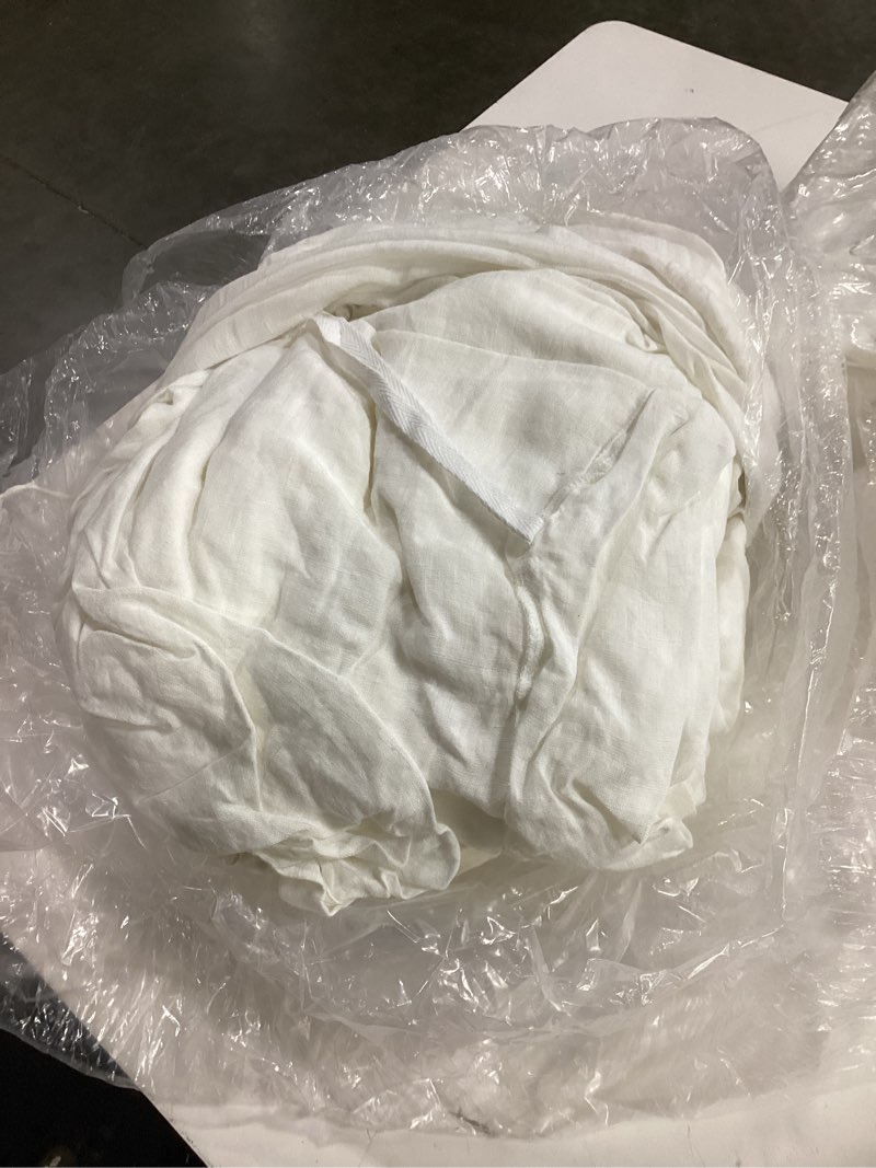 Condition photo showing As Is for european linen duvet cover, full/queen, white