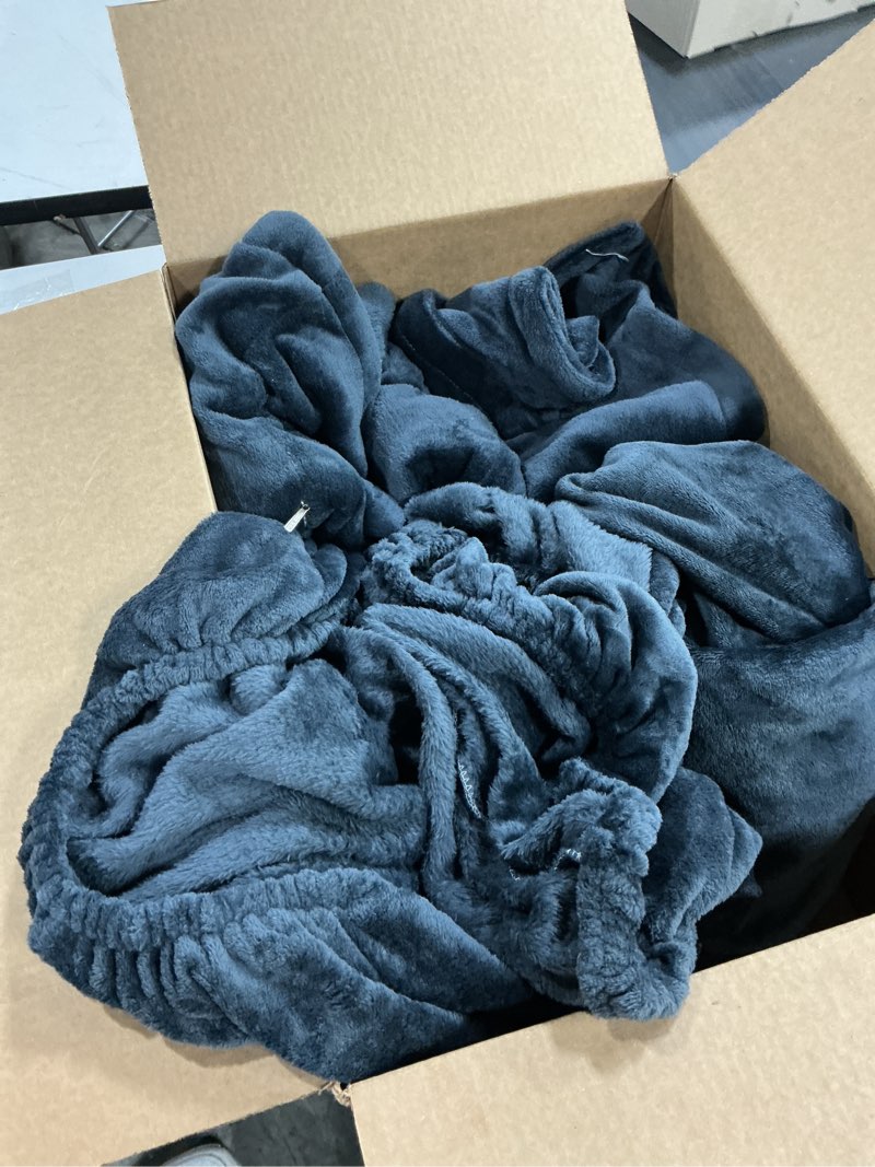 Condition photo showing As Is for Nokolulu Velvet Fitted Sheet Queen Size - Ultra Soft & Thick Plush Fluffy Fitted Bottom Sheet - Fuzzy Cozy Sheet Queen Size - 16" Extra Deep Pocket (Dark Grey, 60"x80") Queen Size (60"x80") Dark Grey