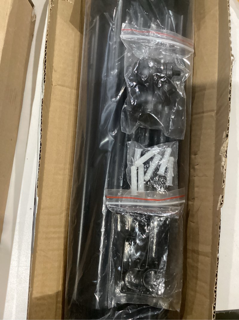 Condition photo showing Good Condition for Black Curtain Rods for Windows 66 to 120 inch, 5/8" Diameter Matte Black Small Curtain Rods for Bedroom, Living Room, Kitchen, Outdoor, Farmhouse Black 30"-124"