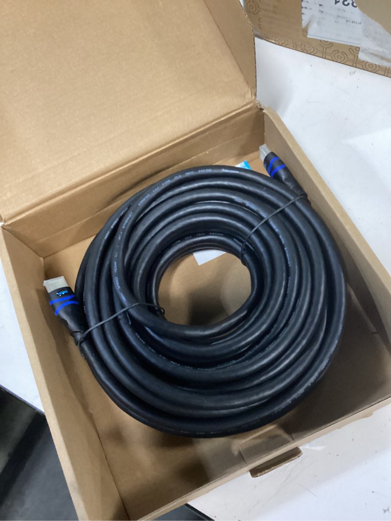 Condition photo showing Good Condition for bluerigger 4k hdmi cable 50 ft (4k 30hz, 18gbps hdmi cord, hdr10, in-wall cl3 rated, high speed, hdcp2.2, earc) - long hdmi cable compatible with home theatre, hdtv, gaming consoles, streaming devices 50ft 1