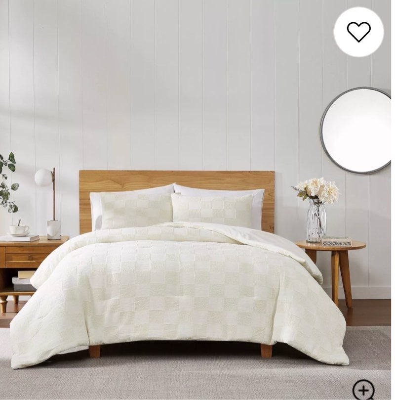 Truly Soft Textured Checkered Grey Comforter Set 68x88