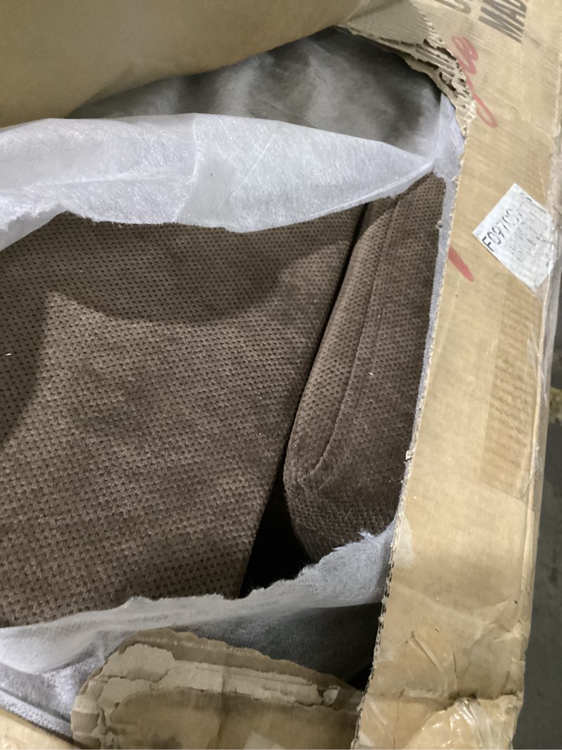 Condition photo showing As Is for (INCOMPLETE ONLY ONE PIECE)Brown L-Shaped 3-Piece Corduroy Sofa with Storage Ottoman Set, Sectional Couch Sofa Set for Living Room, Office, Small Space Brown Corduroy-97 Left Hand Facing