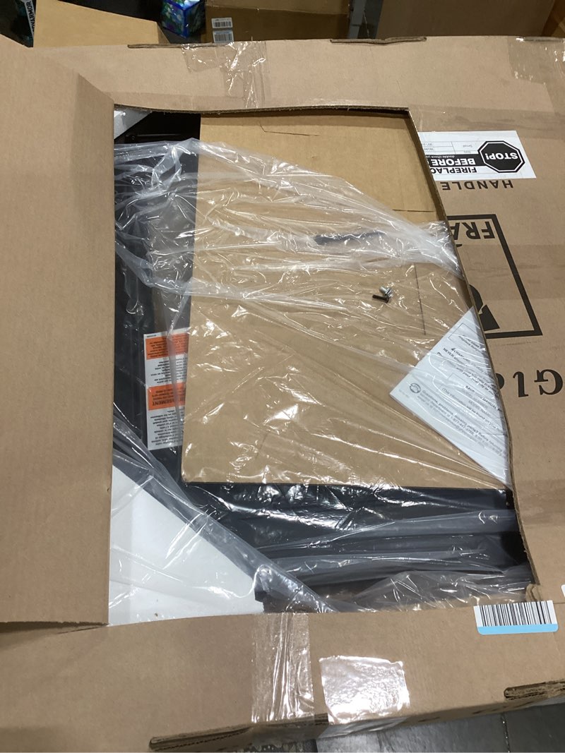Condition photo showing As Is for pleasant hearth ascot fireplace glass door - for masonry fireplaces, small, black, model number at-1000