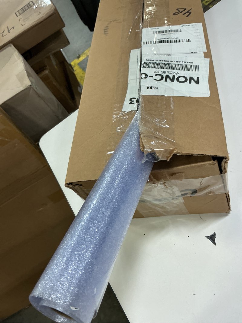 Condition photo showing Good Condition for coavas window privacy film frosted glass static clings, decorative bathroom door privacy film day and night, heat uv blocking anti-glare frosting stickers renter non-adhesive, 23.6x118.1 inch, clear 23.6 x 118.1 inch clear