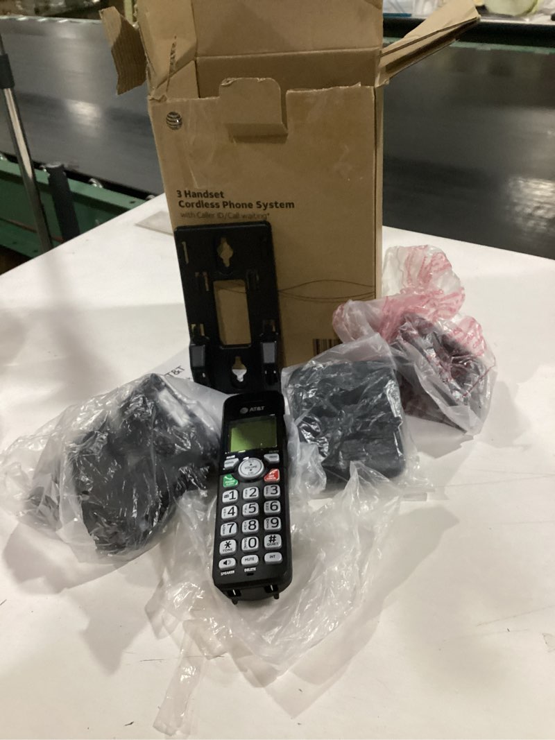 Condition photo showing New/Like New for AT&T 3-Handsets Landline Home Phone with Caller ID/Call Waiting, Cordless Phone DECT 6.0 Full-Duplex Handset Speakerphone, Backlit Keypad and Display, Quiet Mode, ECO Mode: EL1121-31 (Black & Silver) Caller ID-Black 3 Handsets