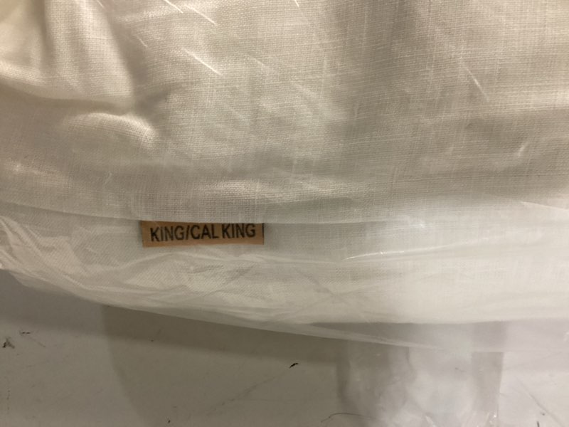 Condition photo showing Good Condition for european linen duvet cover set, king/cal king, ivory