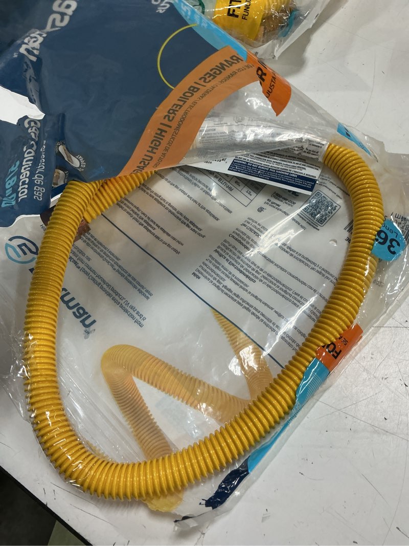 Condition photo showing Good Condition for eastman 1/2 in. mip x 1/2 in. d mip 36 in. stainless steel gas connector
