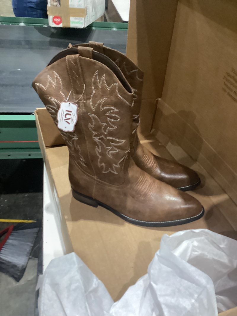 Condition photo showing Good Condition for iuv cowboy boots for men western boot durable embroidered snip toe boots
