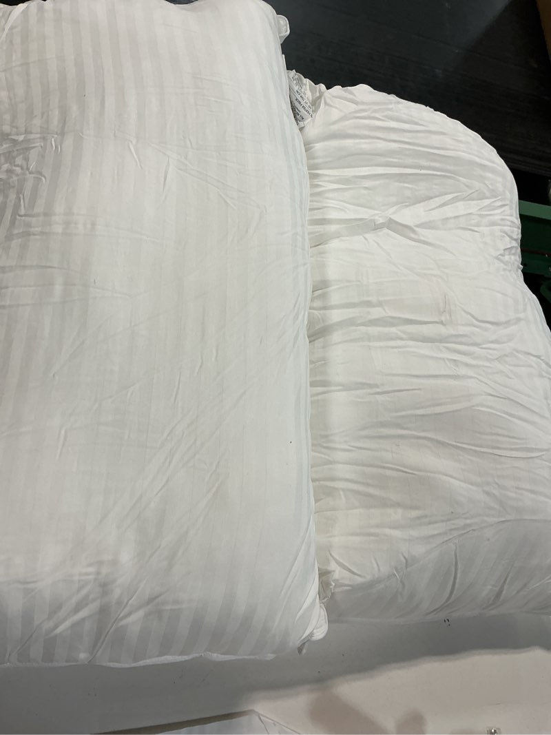 Condition photo showing As Is for beckham hotel collection bed pillows king size set of 2 | down alternative pillow for back, stomach or side sleepers king white