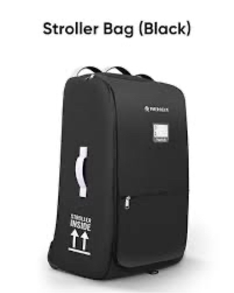 Stroller Bag for Airplane, Stroller Travel Bag Compatible with UPPAbaby Vista, Vista V2, Cruz V2, Rolling Wheel Bag with Storage Pocket, Multiple Handles, Luggage Tag for Flight Travel, Black