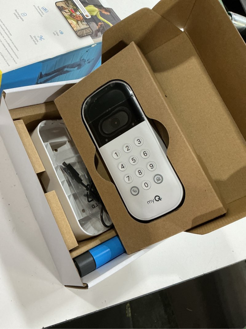 Condition photo showing New/Like New for myq smart garage door video keypad with wide-angle camera,customizable pin codes,and smartphone control–take charge of your garage access works with chamberlain, liftmaster and craftsman openers,white