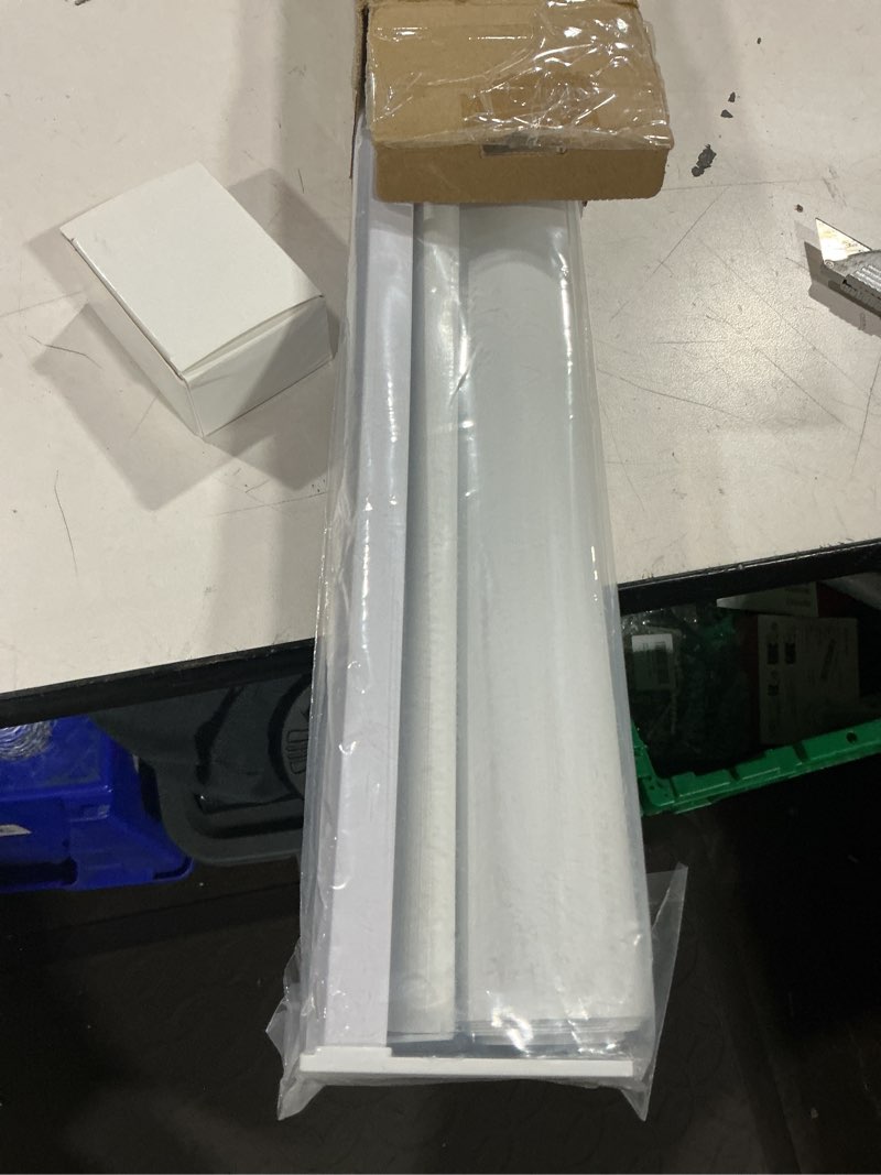 Condition photo showing Good Condition for joydeco 100% blackout roller shades (pro), free-stop cordless blinds for windows, uv protection, natural woven blinds for home and office, light-proof aluminum cover (white, 27" w x 75" h) white 27"w x 75"h