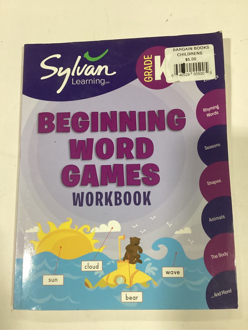 Kindergarten Beginning Word Games Workbook: Word Endings, Rhyming Words, Seasons, Shapes, Animals, T