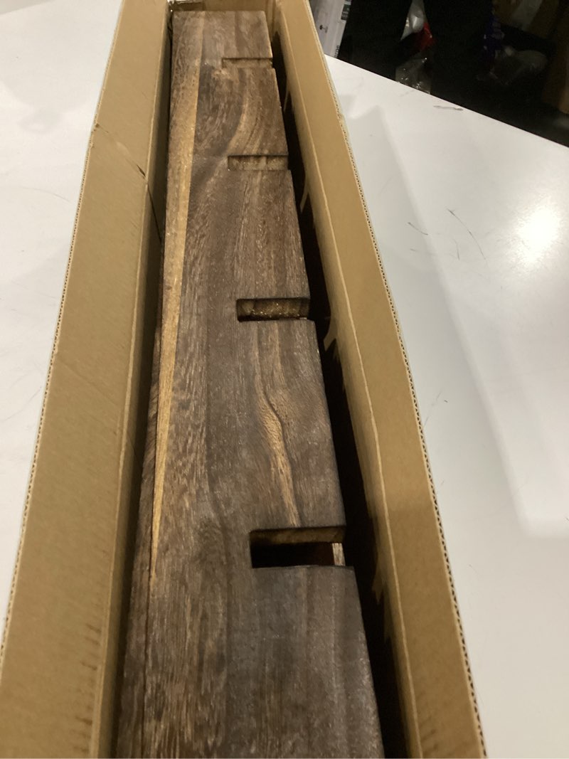 Condition photo showing Good Condition for suzile oversize coffee mug display rack wooden display shelves rustic wooden floating curio shelf travel wall mounted coffee mug rack holder shadow box shelf (grid size 5.1x5.1x3in,rustic brown) grid size 5.1x5.1x3in rustic brown