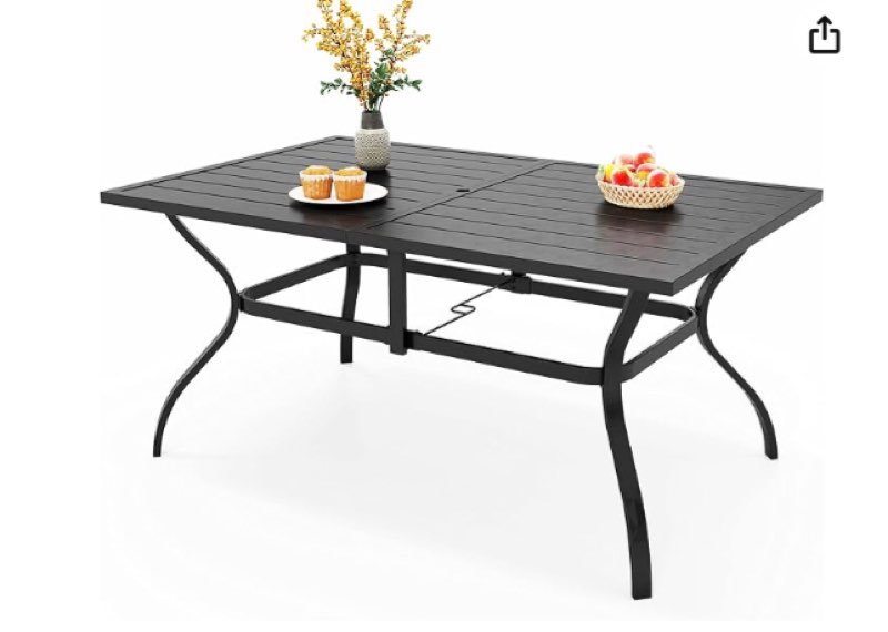 Rectangular steel outdoor dining tablet
