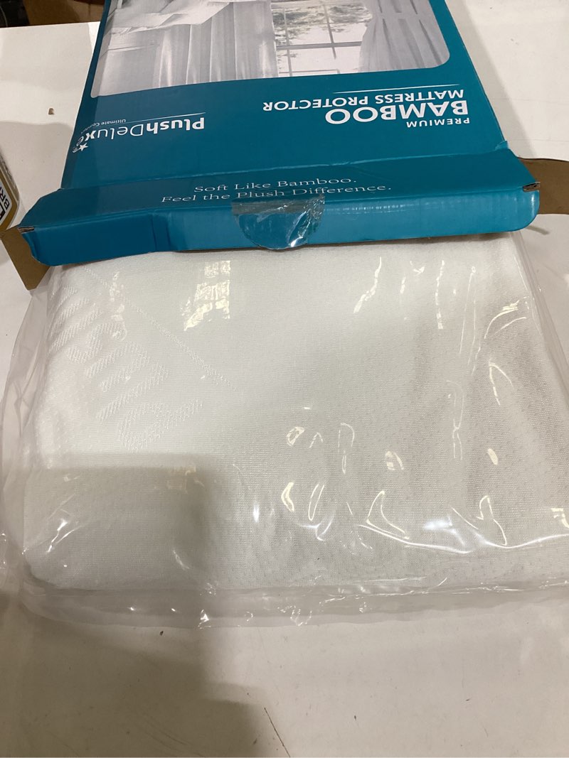 Condition photo showing Good Condition for plushdeluxe premium bamboo mattress protector – queen size, waterproof, & ultra soft breathable noiseless washable bed mattress cover for comfort & protection - white