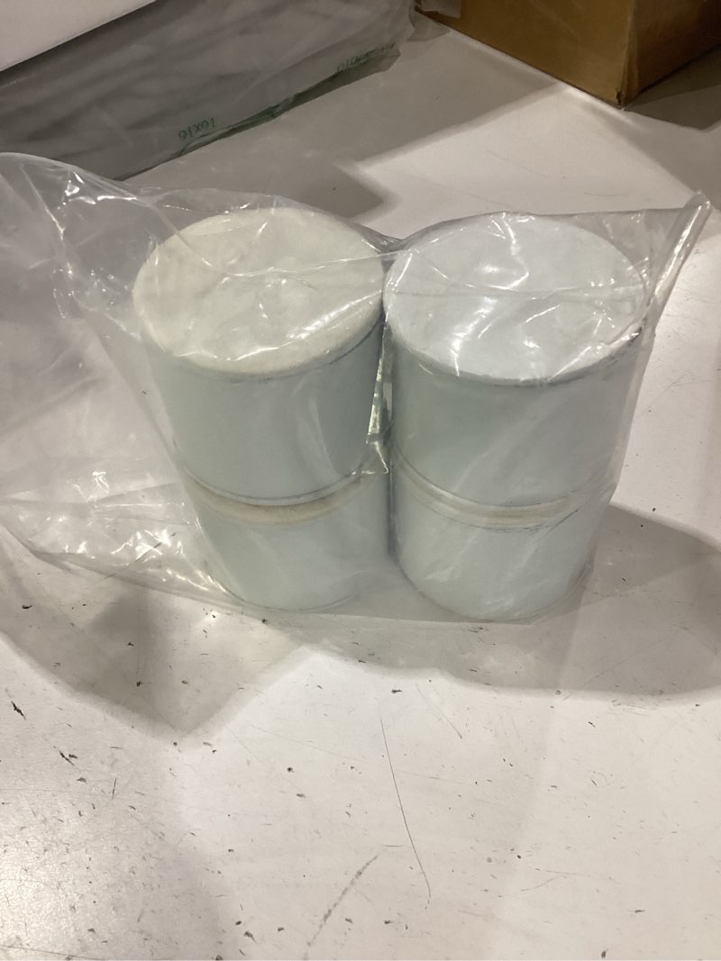 Condition photo showing Good Condition for piutouyar 4 pcs round self adhesive furniture risers, white, 2inch height | 60 x 50mm, heavy duty bed risers, carbon steel chair sofa table riser, with felt pad 2.36 x 2 inch