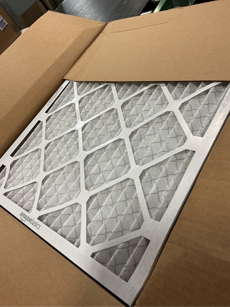 Condition photo showing Good Condition for amazon basics 20x25x1 air filter 6-pack, merv 8 ac furnace filters, removes dust, electrostatic, allergy control (actual size: 19.75" x 24.75" x 0.75") 20x25x1 merv 8