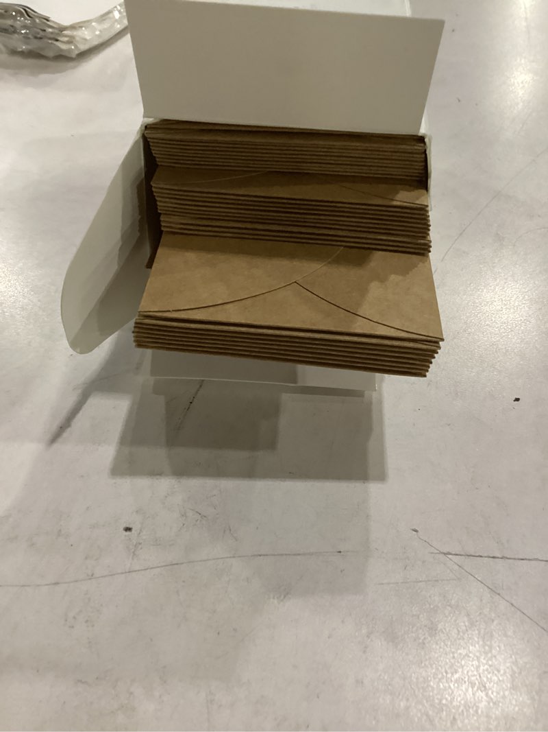 Condition photo showing Good Condition for zhanmai 50 pcs gift card envelopes with clear window 4 x 2.8 inch blank mini envelopes with heart shaped clasp gift card sleeves for valentine cards party greeting invitation(brown)