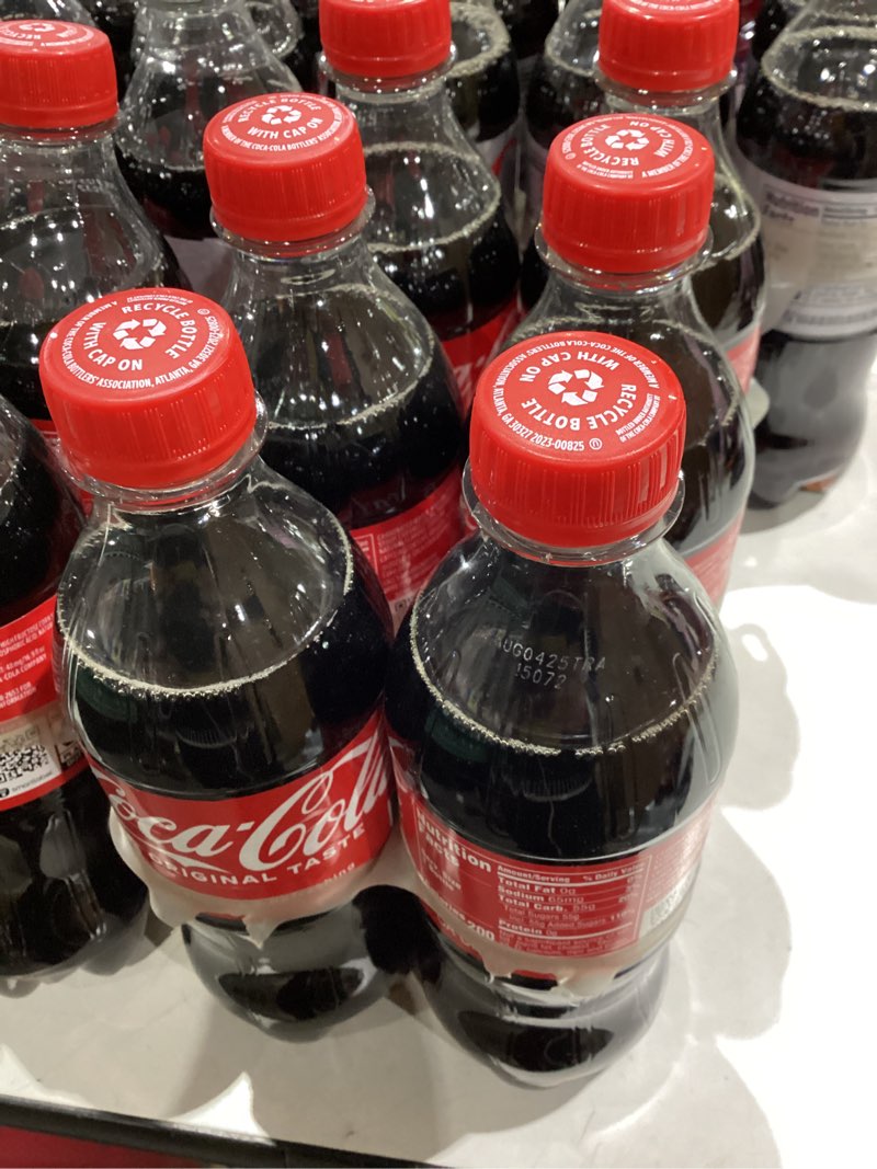 Condition photo showing Good Condition for coca-cola bottles, 16.9 fl oz, 6 pack