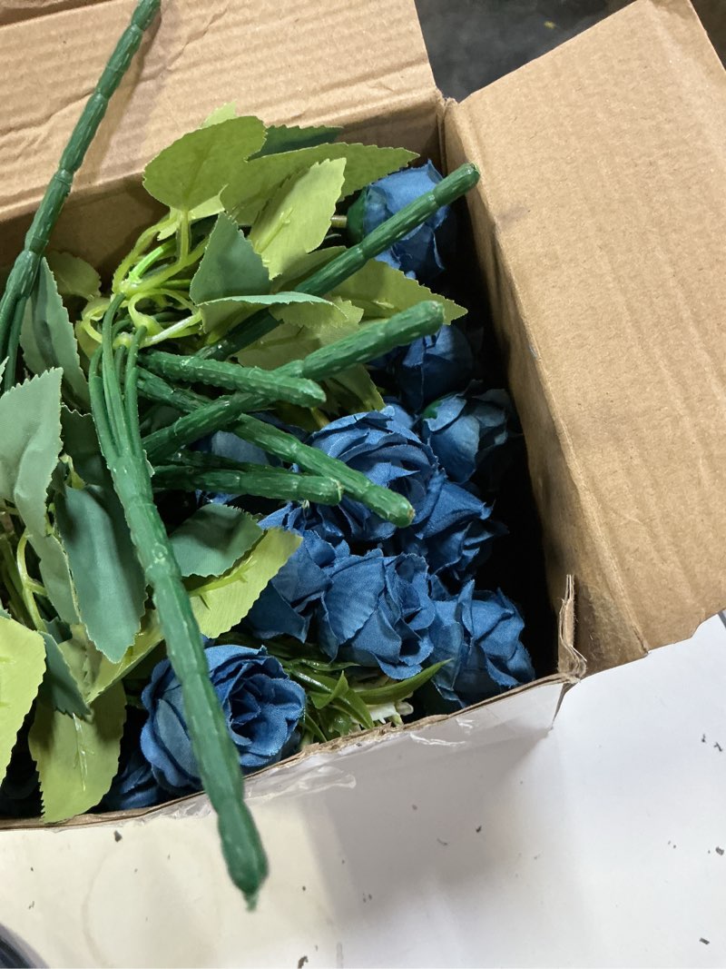 Condition photo showing Good Condition for zeyune 8 pack 12 inch wedding bouquets for bride bridesmaid red artificial rose bouquet fake silk roses flowers bunches bulk for home office garden parties(dark blue)