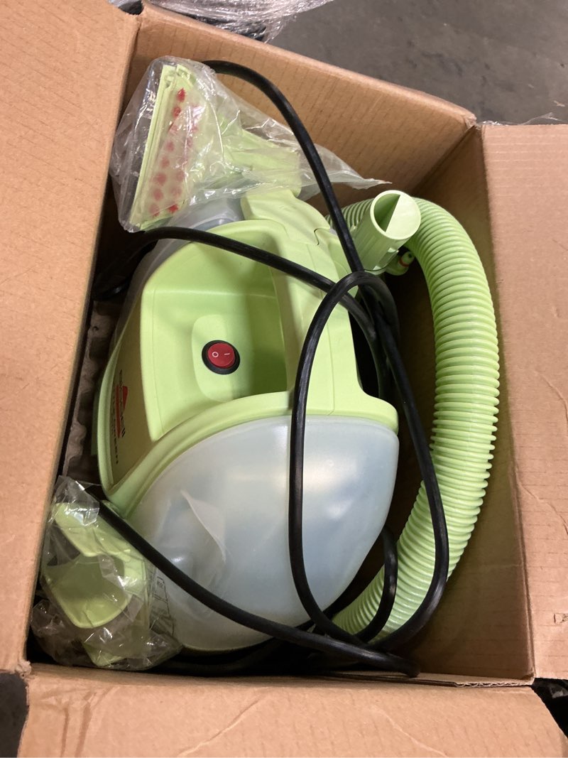 Condition photo showing As Is for BISSELL Little Green Mini Portable Carpet and Upholstery Deep Cleaner, Car/Auto Detailer, with HydroRinse Self-Cleaning Tool and 4" Tough Stain Tool, Tea Green, 4075