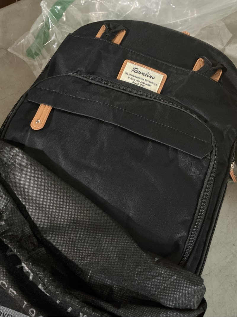 Condition photo showing Good Condition for ruvalino diaper bag backpack, multifunction travel pack maternity baby changing bags, large capacity, waterproof, black stylish_black polyester