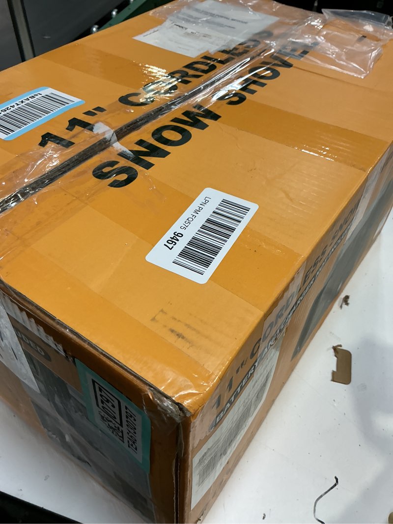 Condition photo showing As Is for Cordless Snow Shovel Compatible with DeWalt 20V Max Battery, 11" Electric Snow Blower w/ 20FT Max Throw & Adjustable Handle, Snow Thrower for Driveway, Deck, Patio, Steps(Tool Only) Black (Battery and charger not included)