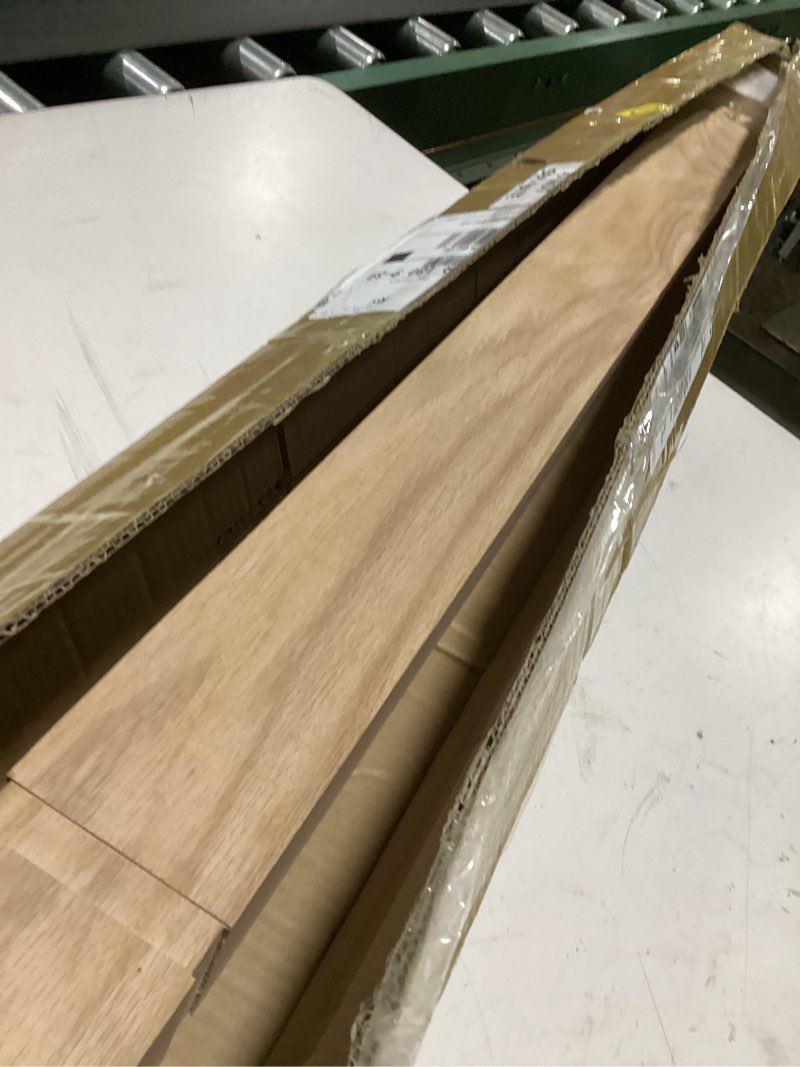 Condition photo showing New/Like New for 1 pcs 3.5 x 48 inch solid red oak stair newel post with a single groove notched wood balusters for staircase interior railing newels for stair handrails 1 red oak