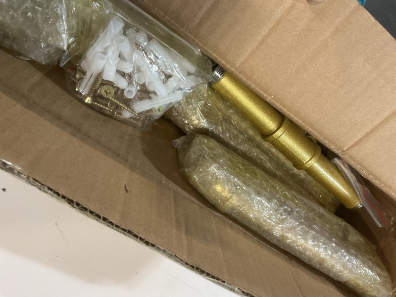 Condition photo showing Good Condition for Industrial Pipe Clothing Racks 2 Pack, 36.2In Wall Mounted Clothes Rack, Gold Wall Clothing Racks for Hanging Clothes, Space Saving Closet Hanging Rod for Laundry Room, Bedroom