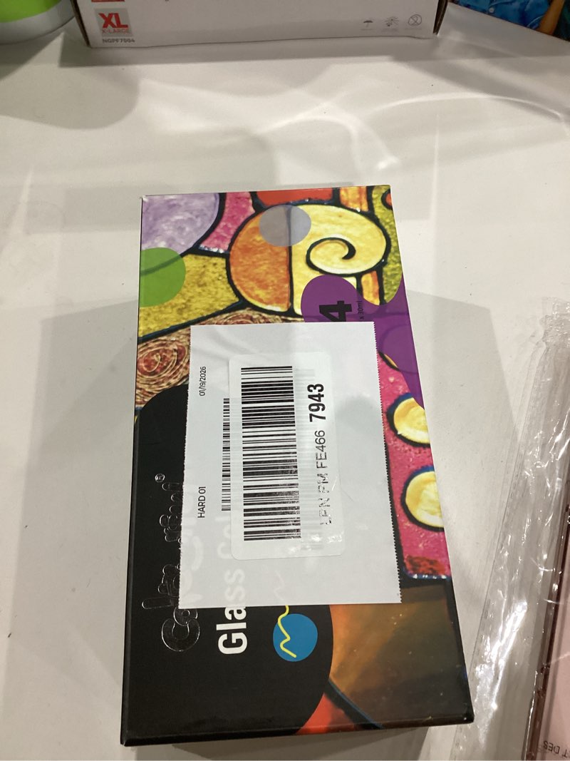 Condition photo showing New/Like New for Colorful Stain Glass Paint Set with 6 Brushes, 1 Palette & 1 Sponge, 14 Colors Waterproof Permanent Glass Painting Kit for Arts on Wine Glasses,Bottle and Windows 14 colors?1FL OZ?