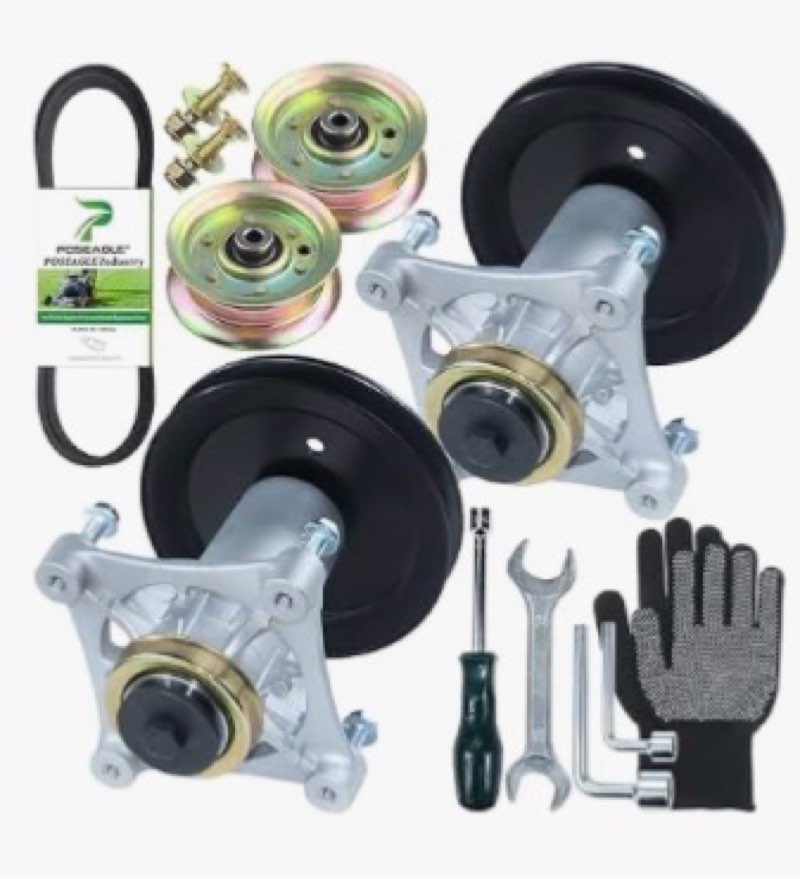 GELASKA 3 Pack 587819701 Spindle Assembly Kit with 153535 Pulley 587686701 Belt Replaces 187292, 192