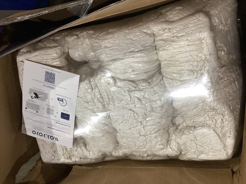 Condition photo showing Good Condition for maxyoyo convertible sofa bed, pull out loveseat sleeper sofa, 2 in 1 folding couch bed, fold out floor couch with pillows for living room bedroom lounge, beige 55" tri-fold loveseat beige