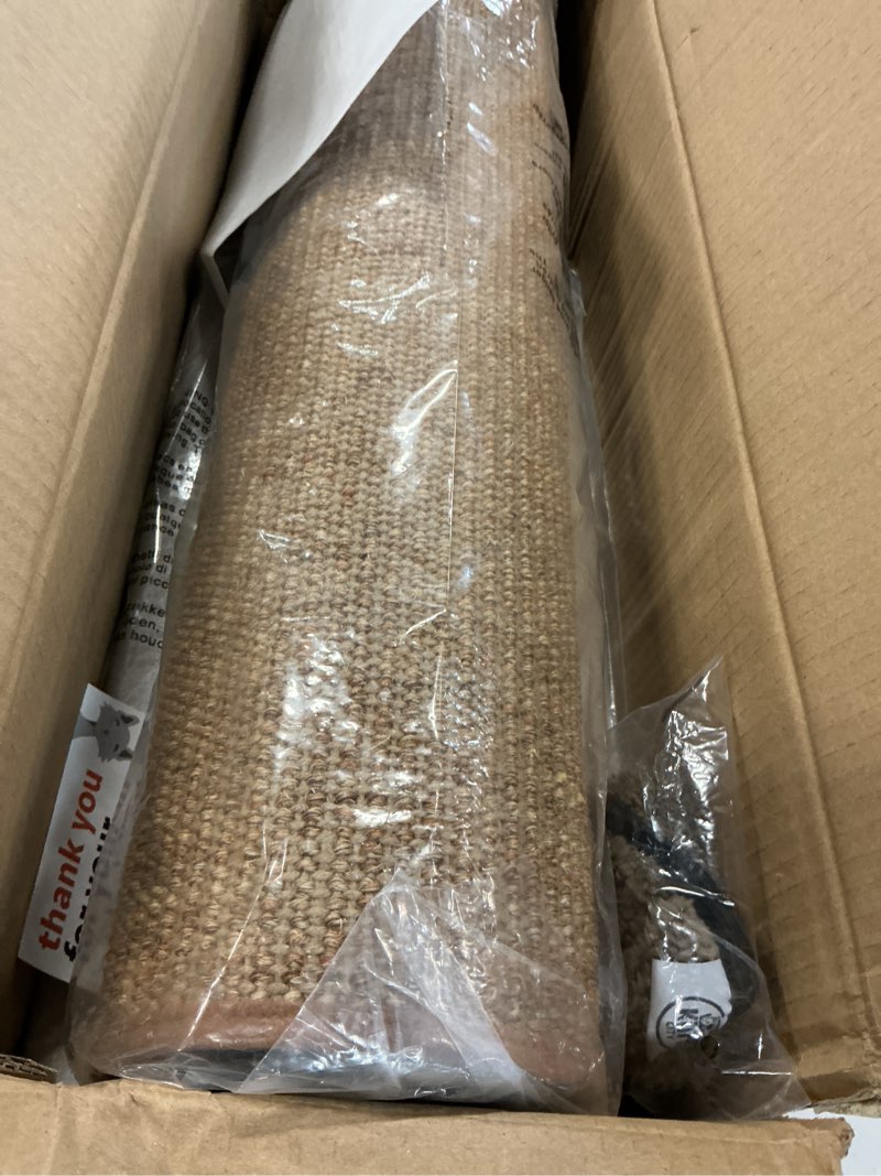 Condition photo showing Good Condition for kitty city tall sisal cat scratching post, 32” durable scratcher with sturdy base & hanging jingle toy, easy assembly, furniture protection for indoor cats - brown b) scratching post (tan)