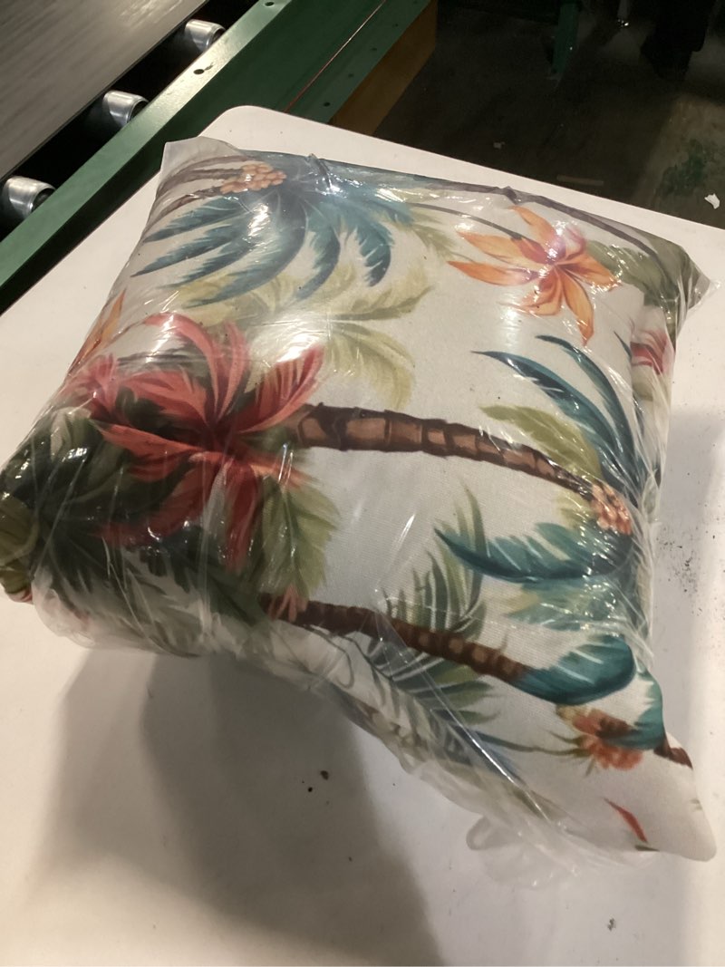 Condition photo showing As Is for Plumeria Flower Hawaii Flowers Tropical Plumeria Hawaiian Throw Pillow 16x16