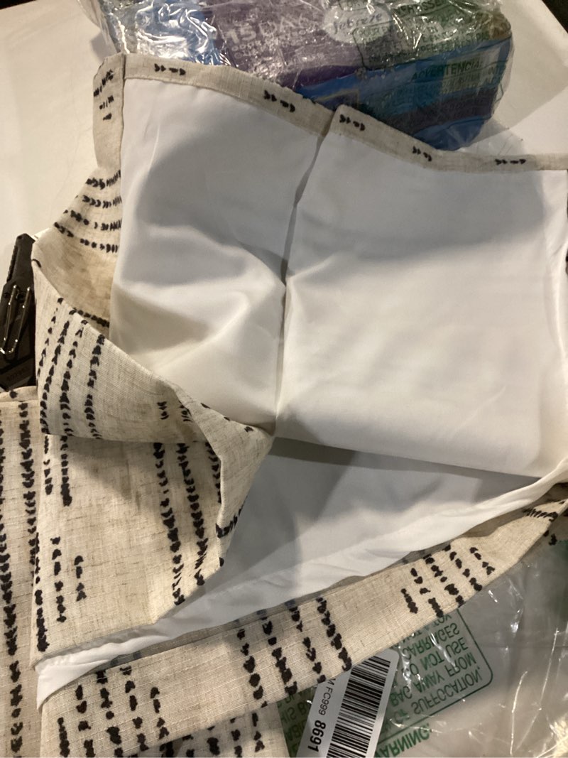 Condition photo showing Good Condition for jinchan Boho Linen Kitchen Curtains 36 Inch Bohemian Geometric Striped Small Window Curtains Light Filtering Farmhouse Country Rustic for Bathroom Living Room RV RV 2 Panels Black 25"W x 36"L (Pack of 2) Privacy | Black on Beige