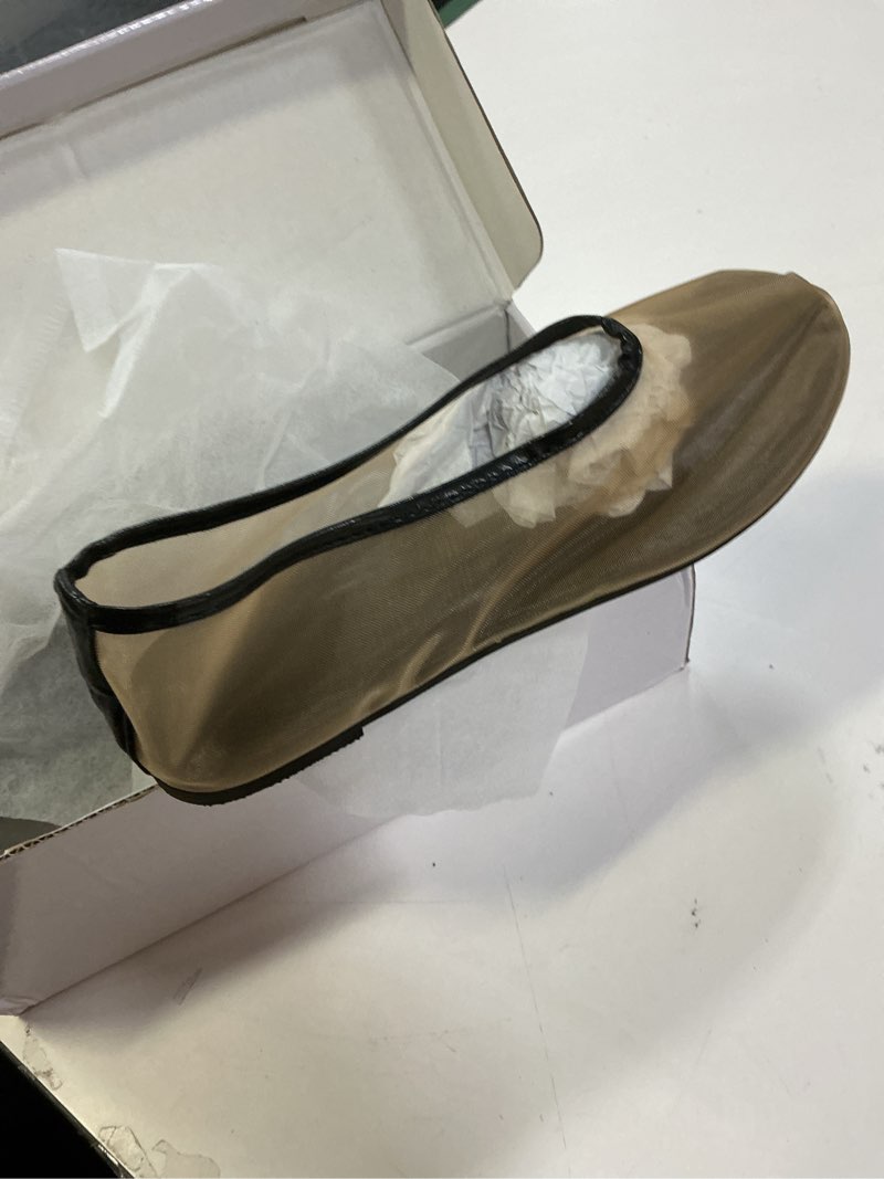 Condition photo showing New/Like New for Molozoey Women's Crystals Fine Mesh Ballet Flats,Embroidered Round Toe Ballerina Shoes,Casual Slip On Crystal Mary Jane Flats,Comfortable Daily Dress Shoes 8 Nude2