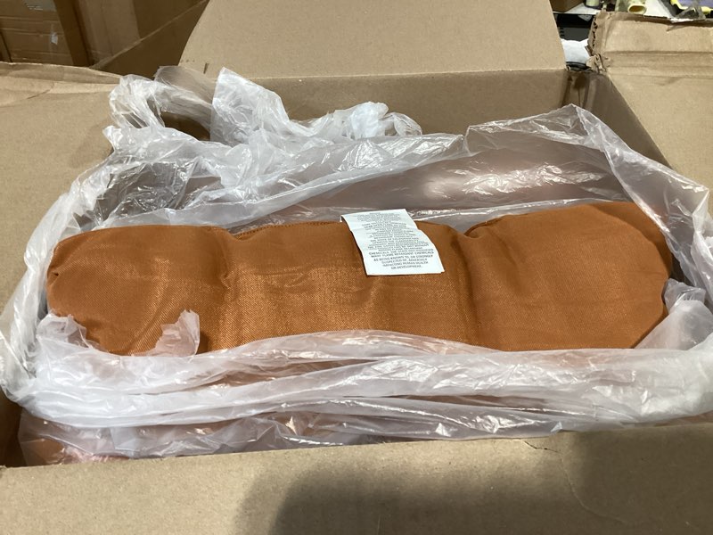 Condition photo showing Good Condition for funhome outdoor bench cushion 42 x18 inch with non-slip grips,water resistant porch swing cushion,bench pillow pads,tufted cushions for patio garden furniture,42" seat cushions(caramel orange) caramel orange 42 x 18 x 5 inch