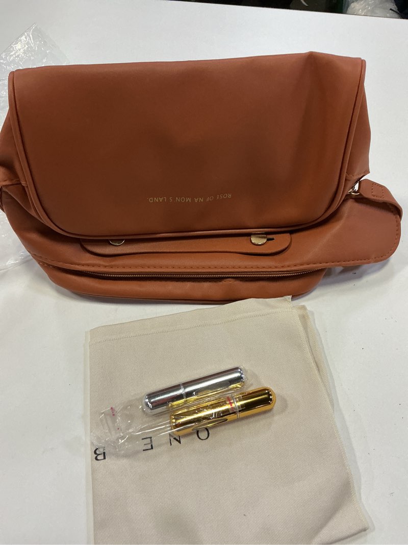 Condition photo showing New/Like New for one by one travel makeup bag set - waterproof cosmetic bag with 2 refillable perfume atomizers, portable toiletry organizer for women